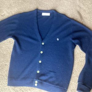 Reduced-CHRISTIAN DIOR MONSIEUR - Vtg, cardigan, mens, Navy Blue, size Medium